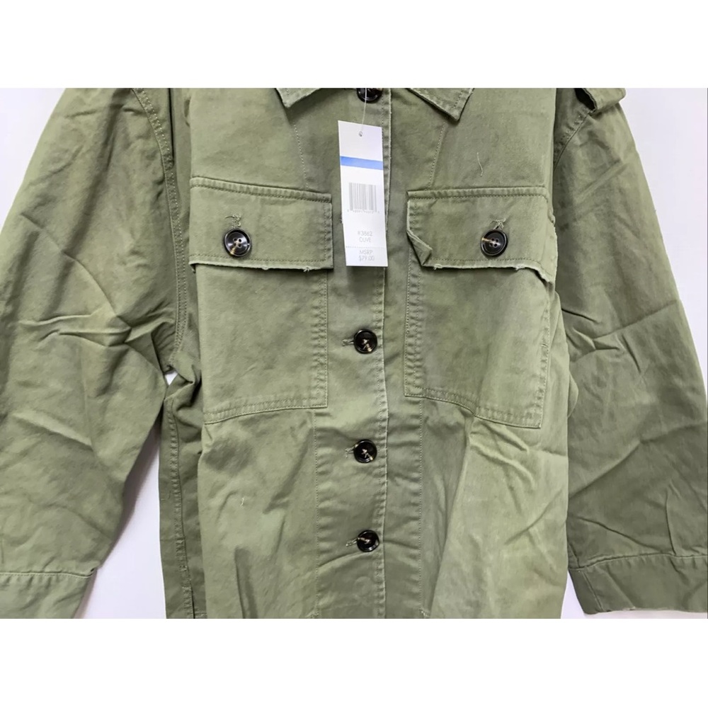 Alexander Jordan Women's Lightly Frayed Hem Utility Jacket MSRP$79 Size M New - Picture 4 of 8